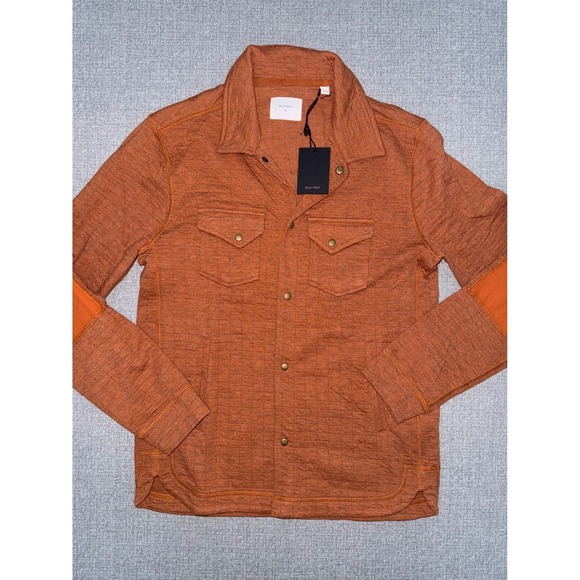 Billy Reid Other - NWT Billy Reid Size S Small Shirt Jacket Orange Elbow Patch Snap Jersey Shacket